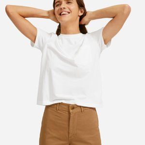 Everlane Organic Cotton Box-Cut White Pocket T-Shirt